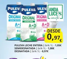 Supermercados MAS PULEVA leche entera oferta