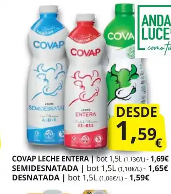 Supermercados MAS COVAP leche entera oferta
