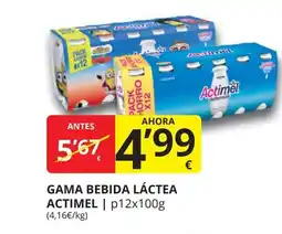 Supermercados MAS ACTIMEL Gama bebida láctea oferta