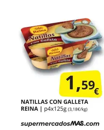 Supermercados MAS REINA Natillas con galleta oferta