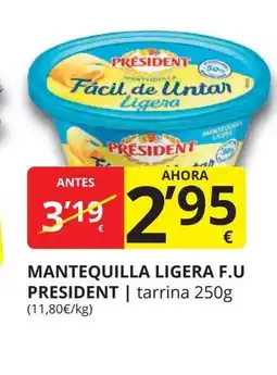 Supermercados MAS PRESIDENT Mantequilla ligera f.u oferta