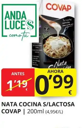 Supermercados MAS COVAP Nata cocina s/lactosa oferta