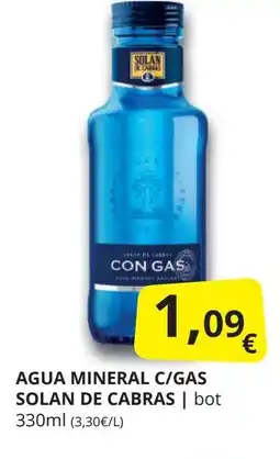 Supermercados MAS Agua mineral c/gas solan de cabras oferta