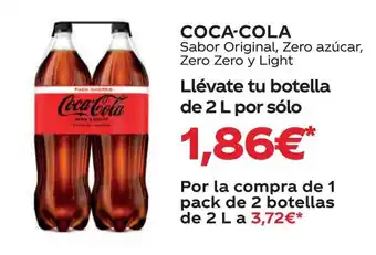 Supermercados MAS COCA-COLA Sabor Original, Zero azúcar, Zero Zero y Light oferta