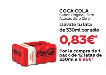 Supermercados MAS COCA-COLA Sabor Original, Zero Azúcar, Zero Zero oferta