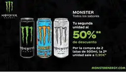 Supermercados MAS MONSTER Todos los sabores oferta