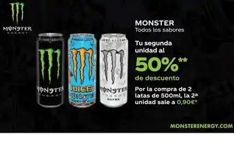 Supermercados MAS MONSTER Todos los sabores oferta