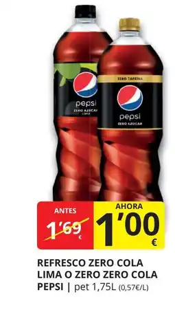 Supermercados MAS PEPSI Refresco zero cola lima o zero zero cola oferta