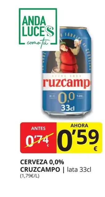 Supermercados MAS CRUZCAMPO Cerveza 0,0% oferta