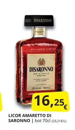 Supermercados MAS DI SARONNO Licor amaretto oferta