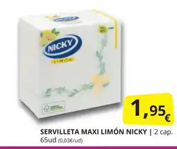 Supermercados MAS NICKY  Servilleta maxi limón oferta