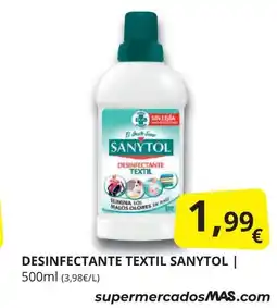 Supermercados MAS SANYTOL Desinfectante textil oferta