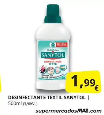 Supermercados MAS SANYTOL Desinfectante textil oferta