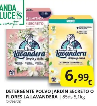 Supermercados MAS LA LAVANDERA Detergente polvo jardín secreto o flores oferta