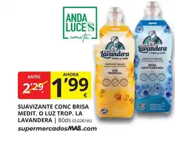 Supermercados MAS LA LAVANDERA Suavizante conc brisa medit. o luz trop. oferta