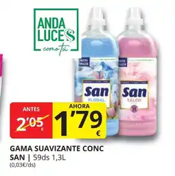 Supermercados MAS SAN Gama suavizante conc oferta