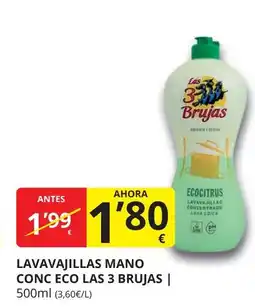 Supermercados MAS Lavavajillas mano conc eco las 3 brujas oferta