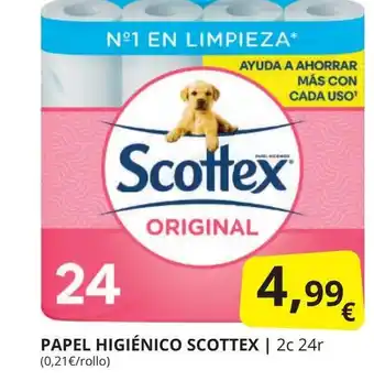 Supermercados MAS SCOTTEX Papel higiénico oferta