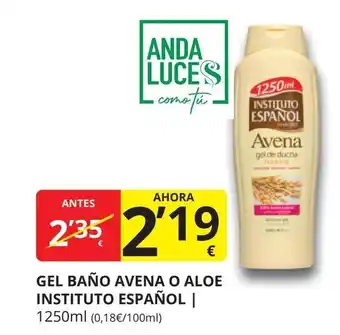 Supermercados MAS Gel baño avena o aloe instituto español oferta