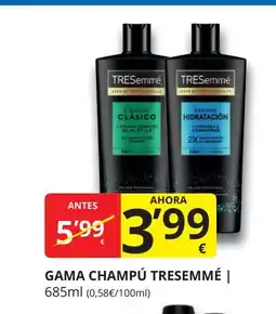 Supermercados MAS TRESEMMÉ Gama champú oferta