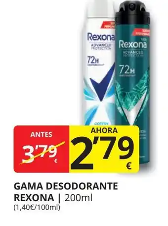 Supermercados MAS REXONA Gama desodorante oferta