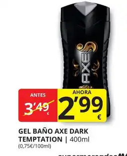 Supermercados MAS Gel baño axe dark temptation oferta