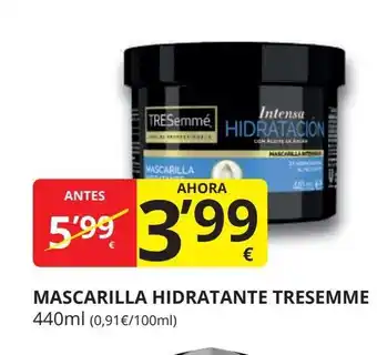 Supermercados MAS TRESEMME Mascarilla hidratante oferta