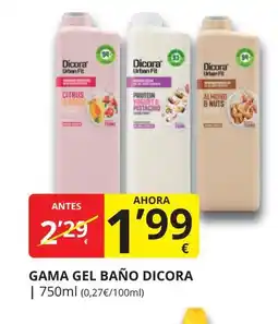 Supermercados MAS DICORA Gama gel baño oferta