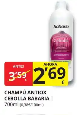 Supermercados MAS BABARIA Champú antiox cebolla oferta