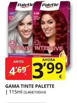 Supermercados MAS PALETTE Gama tinte oferta