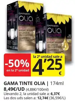 Supermercados MAS OLIA Gama tinte oferta