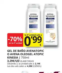 Supermercados MAS KINESIA Gel de baño avenatopic o avena oleogel atopic oferta