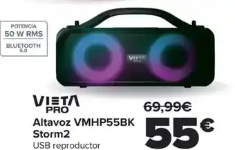 Carrefour VIETɅ PRO Altavoz VMHP55BK Storm2 oferta