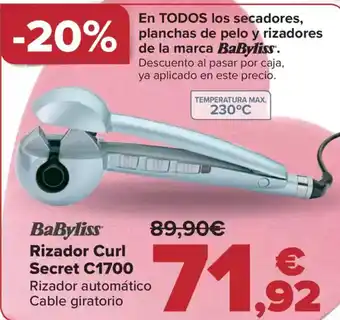 Carrefour BABYLISS Rizador Curl Secret C1700 oferta