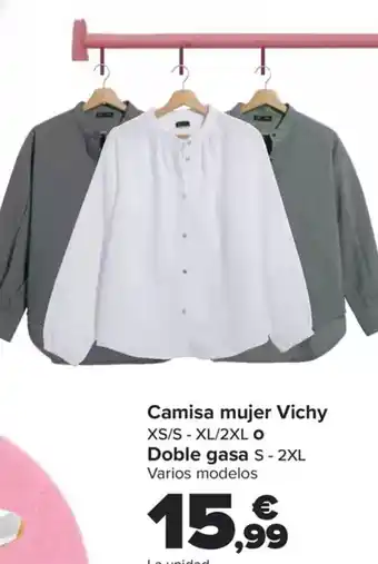 Carrefour Camisa mujer Vichy oferta