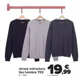 Carrefour TEX Jersey estructura liso hombre oferta