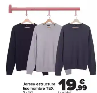 Carrefour TEX Jersey estructura liso hombre oferta