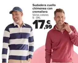 Carrefour Sudadera cuello chimenea con cremallera oferta