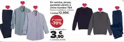 Carrefour TEX En camisa, jersey, pantalón denim o chino hombre oferta