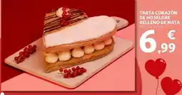 Alcampo Tarta corazón de hojaldre relleno de nata oferta