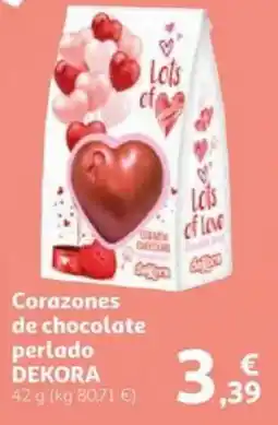 Alcampo DEKORA Corazones de chocolate perlado oferta