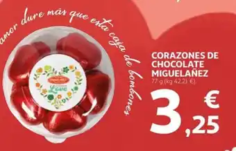 Alcampo Corazones de chocolate miguelañez oferta