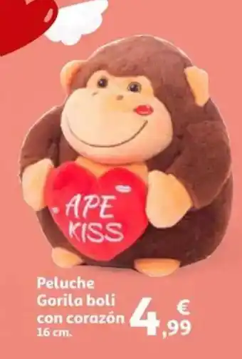 Alcampo APE KISS Peluche Gorila boli con corazón oferta