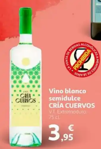 Alcampo CRÍA CUERVOS Vino blanco semidulce oferta