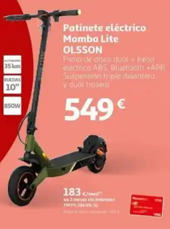 Alcampo OLSSON Patinete eléctrico Mamba Lite oferta