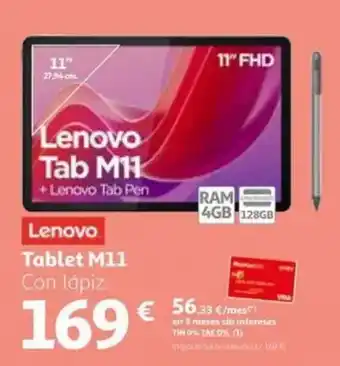 Alcampo LENOVO Tablet M11 Con lápiz oferta