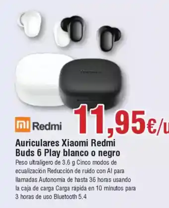 FROIZ REDMI Auriculares Xiaomi Buds 6 Play blanco o negro oferta