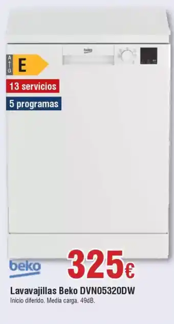 FROIZ BEKO Lavavajillas DVN05320DW oferta