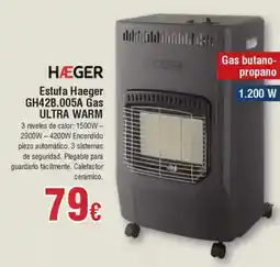 FROIZ HÆGER Estufa Haeger GH42B.005A Gas ULTRA WARM oferta