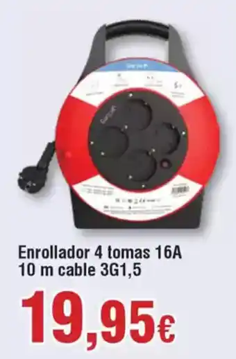 FROIZ Enrollador 4 tomas 16A 10 m cable 3G1,5 oferta